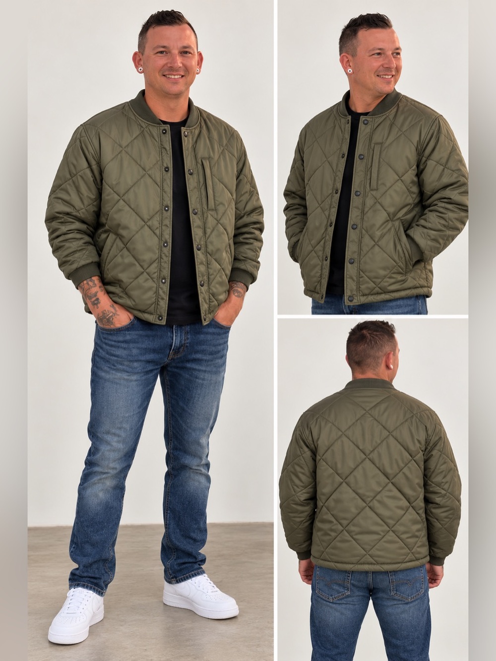 Banana Republic Quilted Puffer Jacket in Green XXL NWT